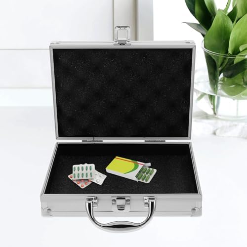 SEWACC Aluminum Briefcase Tool Box Lockable Handheld Carrying Case Multi-Functional Tool Storage Box for Garden Tools Craft Supplies Accessories Compact 9.05 X 6.49 X 2.36 in