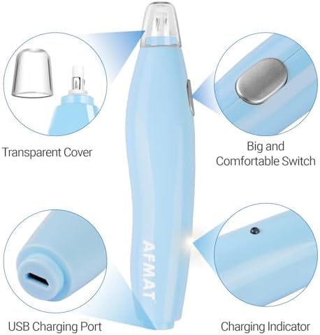 AFMAT Electric Eraser, with 140 Refills, Rechargeable Pencil Eraser for Artist, Electric Erasers for Drafting, Drawing, Painting, Sketching, Architectural Plans, Detailer Tool EE04(Light Blue)