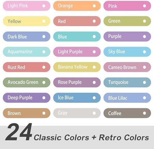 HANKU Pastel Highlighters No Bleed for Bible Study, 24 Assorted Colors