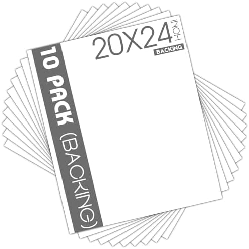 Mat Board Center 20x24 Backing Boards, 10 Pack White Backboards for Frames