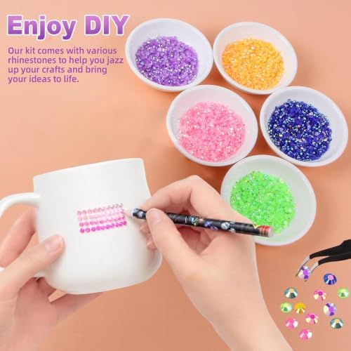 Bedazzling Kit 40000Pcs 28 Colors Jelly Resin Rhinestones