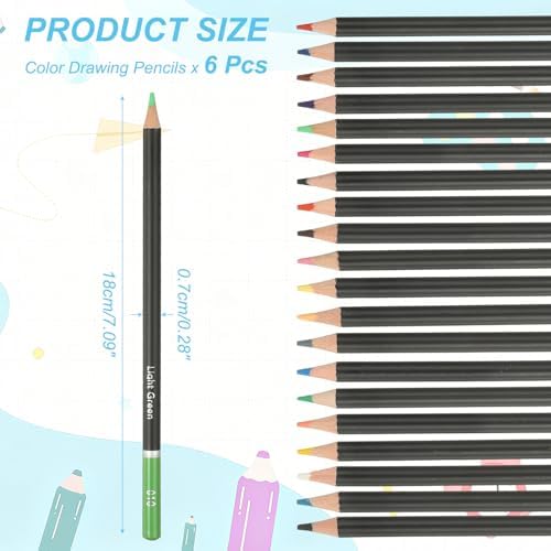 PATIKIL Colored Pencils, Grass Green Color Drawing Pencils with Oil-Based Cores Art Scrapbook Supplies for Adult Coloring Books Artists Beginners Drawing Sketching, 6 Pcs