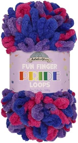 JubileeYarn Fun Finger Loops Yarn - 100g/Skein Jumbo Polyester - Millay - 1 Skein