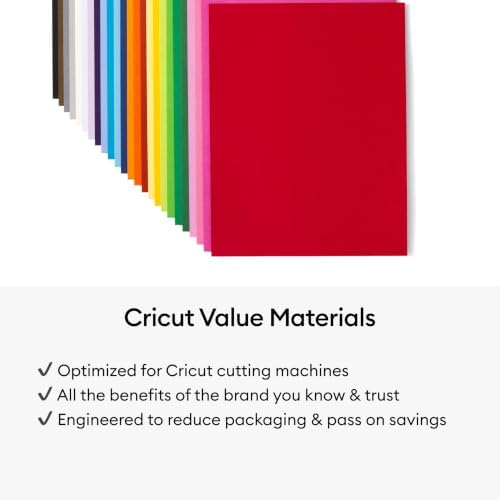 Cricut Value Cardstock Paper, Rainbow Sampler - 125 sheets, 8.5 in x 11 in (Pack of 6)