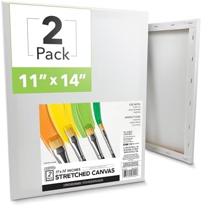 ArtSkills Stretched Canvas for Painting, 11x14 Canvas, 2-Pack Framed | Blank Canvas, Premium Wood Frame, Painting Supplies for Artists