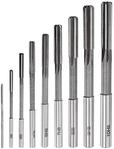 uxcell Chucking Reamer Set Lathe Machine Reamer Straight Flute Milling Cutter High Speed Steel H8 Tolerance (2mm 3mm 4mm 5mm 6mm 7mm 8mm 9mm 10mm) 9pcs