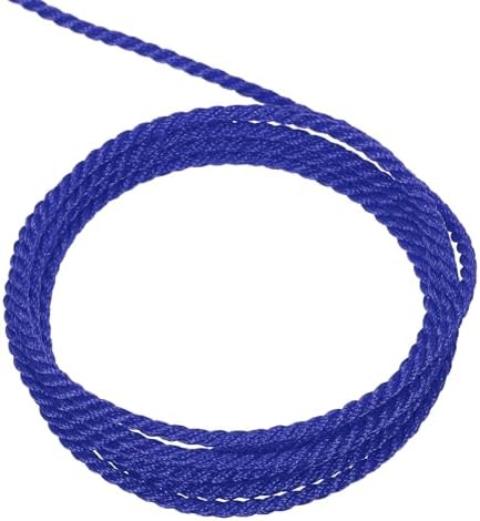 MECCANIXITY Twisted Cord Trim, 11 Yard 2mm 3-Ply Twine Braided Rope Shiny Thread String for Craft Gift Bag Curtain Christmas Decor, Gem Blue - 10m