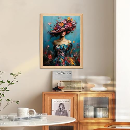 WULINHUAFA Women Paint by Numbers Adults Beginner 16x20 Inch | Women Adult Paint by Number Kits, DIY Acrylic Oil Easy Painting by Numbers for Gifts Home Wall Decor Without Frame