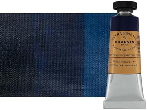 Charvin Extra Fine Oil Paint, Prussian Blue 20 ml - Triple-Milled, Rich Texture, Poppy Oil-Based, Light-Fast, Handmade, Archival Quality