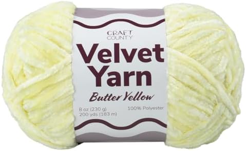 Craft County Bulky 5 Velvet Yarn – Super Soft Polyester Yarn for Blankets, Home Décor, and More!