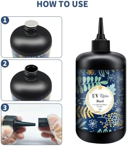 Crystal Clear Hard UV Resin Upgraded Formula Ultraviolet Fast Curing for Jewelry Making Craft Decoration, Hard Transparent Glue Solar Cure Sunlight Activated Resin (500g)