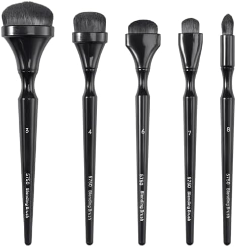 5-Piece Gold Leaf Brush Set for Charcoal Blending