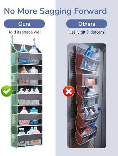 ULG 1 Pack Compact Size Over Door Organizer Slim Door Storage for Small-Sized Doors, 5 Shelves, Dark Gray
