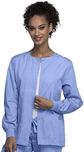 Cherokee WW Originals Scrubs Jacket for Women Snap Front 3 Pockets