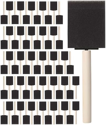 Bates Foam Paint Brushes, 2-Inch, 64 Pack - Sponge Brushes for Painting, Staining, and Mod Podge