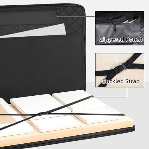 JJRING 18x24 Quilting Canvas Art Portfolio Case Bag, Black