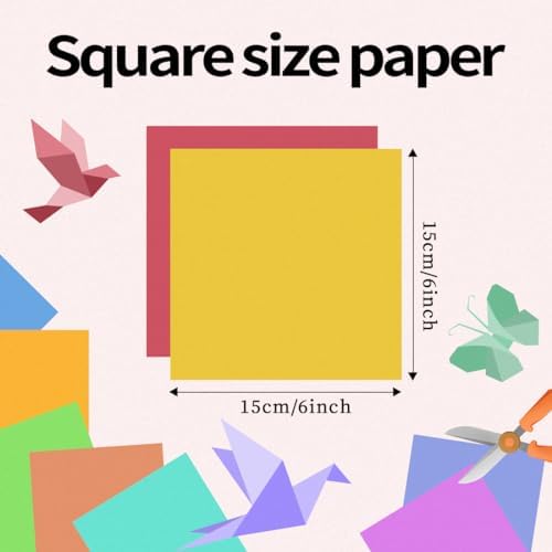 Origami Paper, Double Sided Color Origami Paper kit, 220 Sheets Multicolor Square Easy fold paper with Origami manual for Beginner, Paper & Paper Crafts DIY Projects(6x6inch)