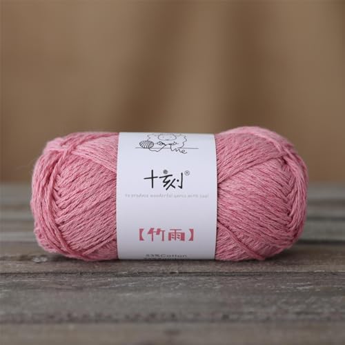 Cotton, Bamboo,Linen Blended Yarn 2 Skeins 50g/1.76oz- 06 Coral Pink