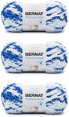 Bernat Pipsqueak Baby Yarn for Crocheting Soft, Blue Jean Swirl, 3-Pack