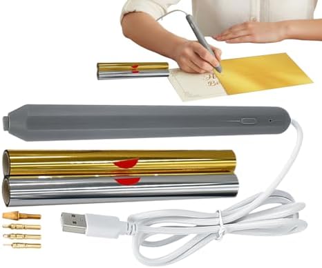 Foil Pen USB Heat | Foil Embossing Tool, with 4 Size Metal and Storage Box, Foils Quill Pens Kit, Hot Foiling Pen for Card Making Scrapbooking Tools