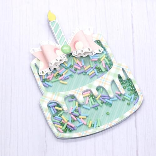 Lapoo 3D Backgrounds Frame Metal Cutting Die for Scrapbooking, New Cutting Dies DIY Album Card Making Decor Paper Craft Metal Die Cuts Party Wedding Decorations (Double-Layer Cake 4.8 x 3.3 in)
