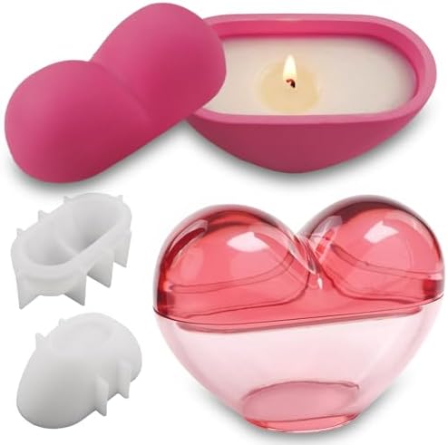 Wehous 3D Heart Shape Box Resin Mold, Valentine's Day Container Storage Silicone Molds for Epoxy Resin, Unique Love Candle Holder Jewelry Trinket Box Jar Molds for DIY Art Craft Valentine Home Decor