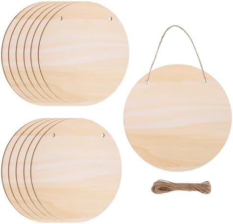 MECCANIXITY Unfinished Hanging Wood Sign Blank 6"x6" Style 10 12 PCS