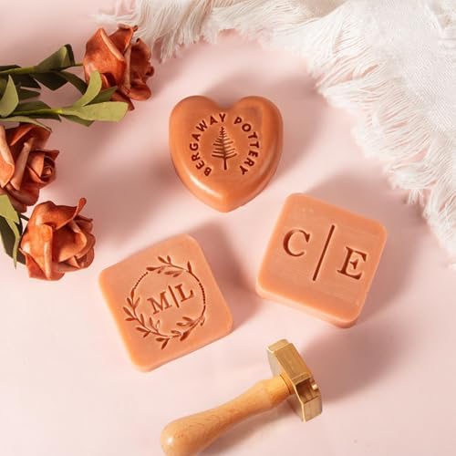 Terwex Custom Soap Stamp, Personalized Soap Stamp for Homemade Soap, Create Unique Branding Logo Design, Handmade Soap Imprint Signature Stamp, Customized Gift for Soap Crafter Maker, DIY Soap Tools