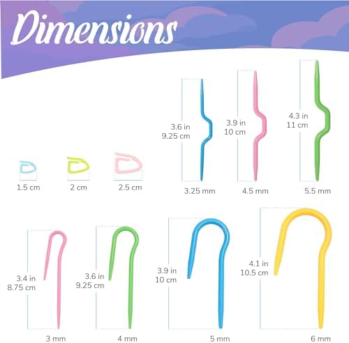 22 Piece Crochet and Knitting Tools Accessories Kit - Plastic Cable Needle Stitch Holders and Locking Ring Stitch Markers
