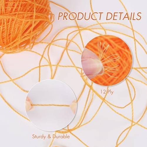 NICEEC 2 Skeins Polyester Plastic Yarn Hand-Knitted Yarn-10#Orange