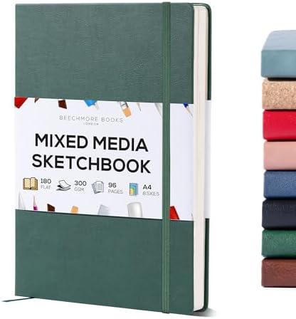 Beechmore Books A4 8.5x11 Mixed Media Sketchbook 300 GSM/140lb