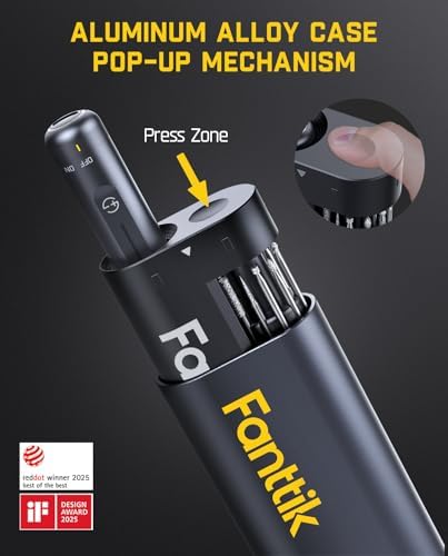 Fanttik F2 Master Mini Cordless Rotary Tool Kit for 3D Printer Sanding | Engraving Pen, NeoPulse Motor, 5 Speed, Revostor Hub, 35 Accessories, for Precision Polishing, Drilling, Carving, DIY Crafts