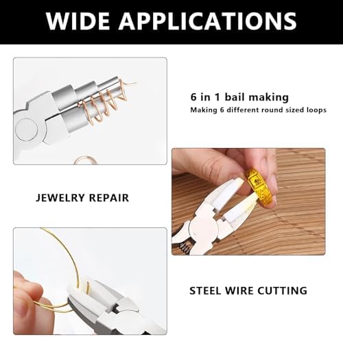 2 Pieces 6 in 1 Jewelry Pliers Jewelry Making Tool, Looper Pliers