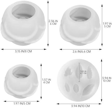 4 PCS Rose Candle Mold Silicone – Flower Shape with Leaf for DIY Soap Resin