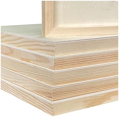 9x12 Wood Canvas for Crafts, 6-Pack Framed Wooden Panel Boards for Painting Pouring Crafts