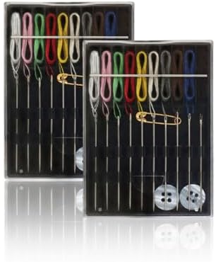 QHAJRYYC 2 Boxes Easy Pre Threaded Needle Kit, Prethreaded Sewing Kits
