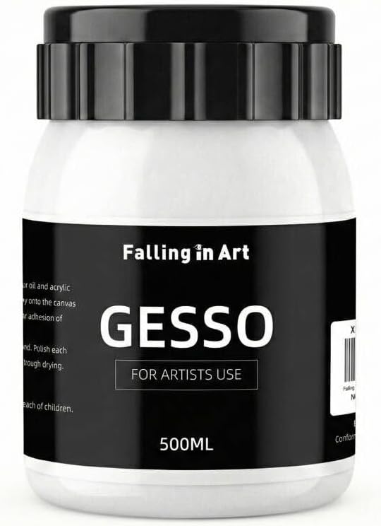 Falling in Art 16.9 Oz White Gesso Primer for Acrylic &Oil Paint