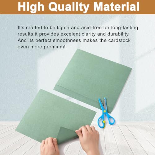 Silunkia 40 Sheets Sage Green Cardstock 8.5 x 11 Craft Paper 75lb