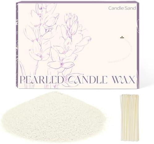 SCENTORINI Pearled Candle, 25.5 oz White Candle Sand with 15 Wicks