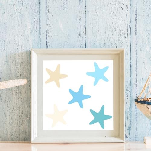 Whaline 50 Sheets 8.5 x 11 Inch Assorted Pastel Blue Colored Card Stock Paper 5 Seaside Colors Solid Core Scrapbook Paper for Print DIY Ocean Arts Crafts Making Supplies, 65Lb