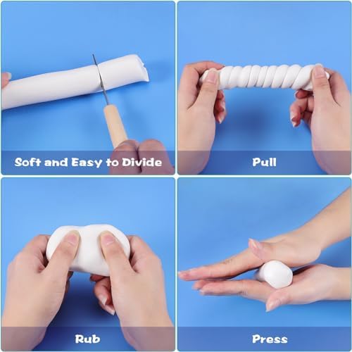 ifergoo 100g White Polymer Clay, 3.5oz Oven Bake DIY Modeling Clay for Kids