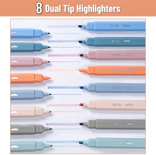 Mr. Pen- Aesthetic Bible Highlighters No Bleed Through Assorted Color, 8pcs