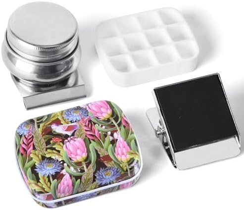 Portable Travel Watercolor Palette, Mini Metal Tin Box,12-Well Empty Tins