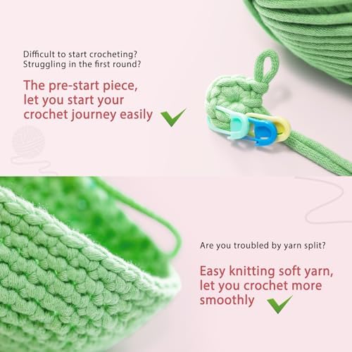 Crochet Kit for Beginners: Pink Pig Crochet Kit, All You Need in, Include Step-by-Step Video Tutorials, Learn to Crochet, Birthday Gift for Adults, Teens, Relaxing Craft