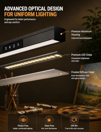 Easel Clip-On Light Art Lamp CRI 90+ for Painting Canvas