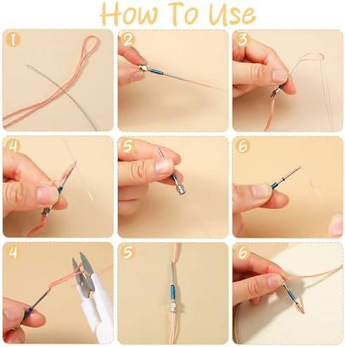 13 Pack Adjustable Punch Needle Tool Punch Needle Kit Wooden Handle Embroidery Tool Set for Beginner DIY Craft Yarn Floss Cross Stitching