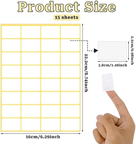 480 Pcs White Blank Labels Self Adhesive Library Book Spine Labels 1" x 1.5" Mailing Address Label Stickers Small Barcode Labels for Laser/Ink Jet Printers