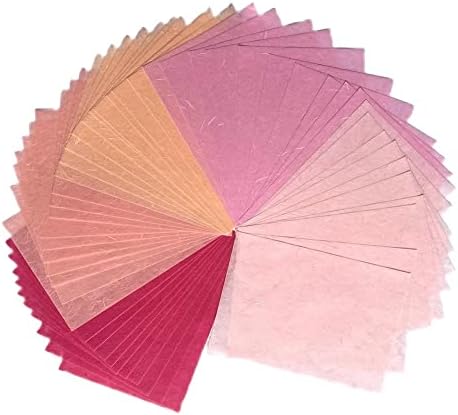 A4 Mulberry Paper 50 Sheets, Natural Fiber Mulberry Paper for Card Making, Watercolor, Calligraphy, Origami, Scrapbooking, Bookbinding & DIY Crafts (Wedding Tone, A4)
