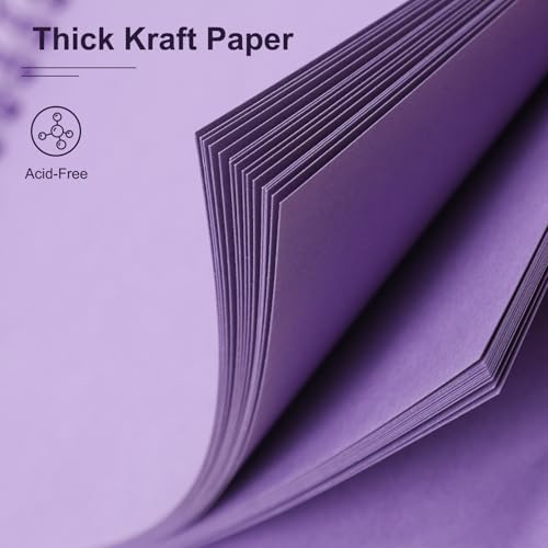 Scrapbook Album 10x10 Inches 100 Pages Hardcover Kraft Paper Purple