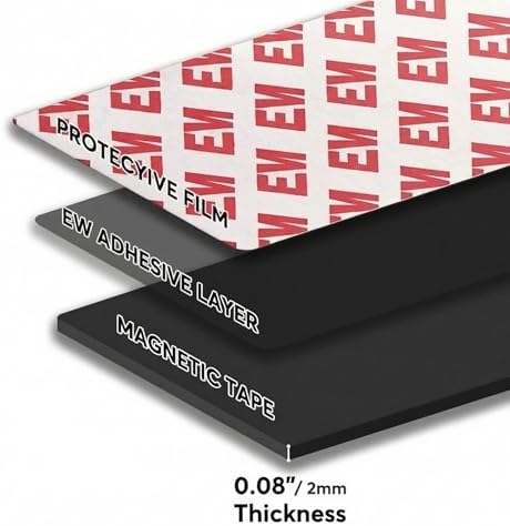 Magnetic Tape 2x4 Inch 5 Pack, Strong Adhesive Magnets for Crafts